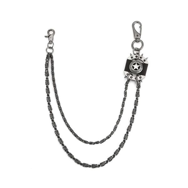 

keychains men's motorcycle keychain jean biker wallet keyt chains hip-hop street rock metal plating pant belt chain dr75, Silver