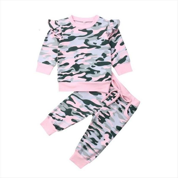 

autumn toddler baby girl clothes camouflage sweatshirt pants infant outfits sets tracksuit fall camo set, White