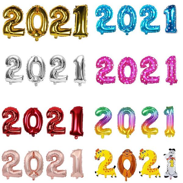 

party decoration 2021 number foil balloons set helium globos year decorations xmas decor gift supplies
