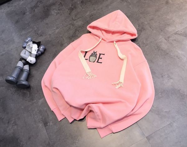 

hoodies t shirt loe ouyang nana gulinaza the same chinchilla print hooded sweater women's spring loose casual top, Black