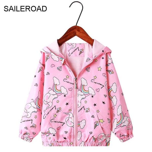 

saileroad pink jacket with zipper trench coat 2-9 years girl hoodie for baby outerwear kids fashion clothing children clothes 211204, Blue;gray