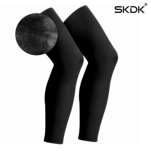 

warmer plus velvet knee sleeve leg protect outdoor men women elastic pads protection gym cycling sports elbow &, Black;gray