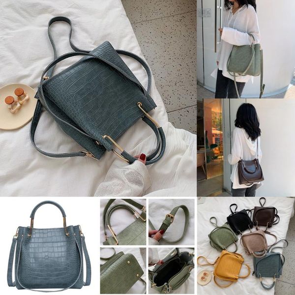

fashion stone pattern pu leather bucket bags for women 2021 small shoulder simple bag lady handbags luxury totes cross body
