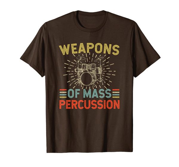 

weapons of mass percussion musicians drummer gift t-shirt, White;black