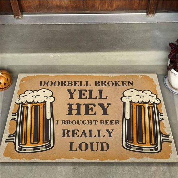 

carpets doorbell broken beer doormat 3d printed indoor non slip door floor mats carpet rugs decor porch 02