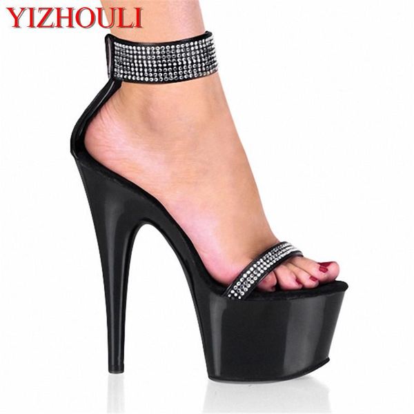 

17cm high heel sandals in europe and the shiny shoes/shoes shows appeal, Black