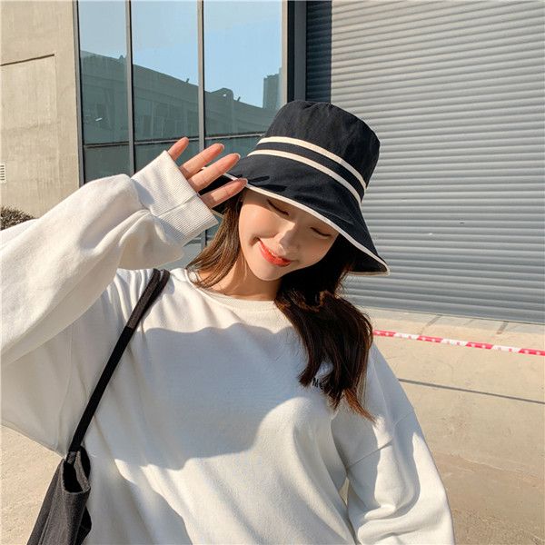 

2021 fisherman hats women trendy all match sun hat summer light style spring autumn tourist vacation beach bucket cap womens designers caps, Blue;gray