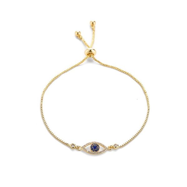 

fashion copper inlaid zircon eye bracelet korean style jewelry, Golden;silver