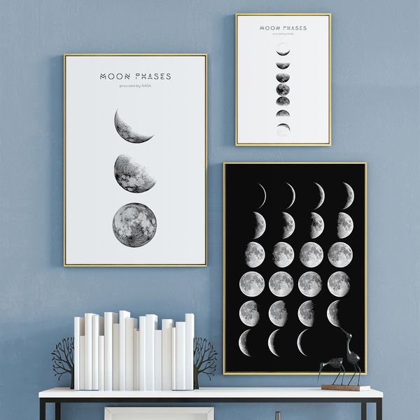 

unframed black and white eclipse canvas wall art painting