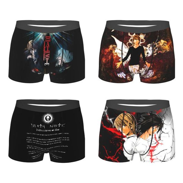 

men's shorts anime death note lightweight micro-stretch boxer briefs, White;black