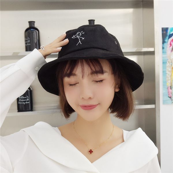 

autumn and winter corduroy warm basin student letter fisherman casual versatile hat children