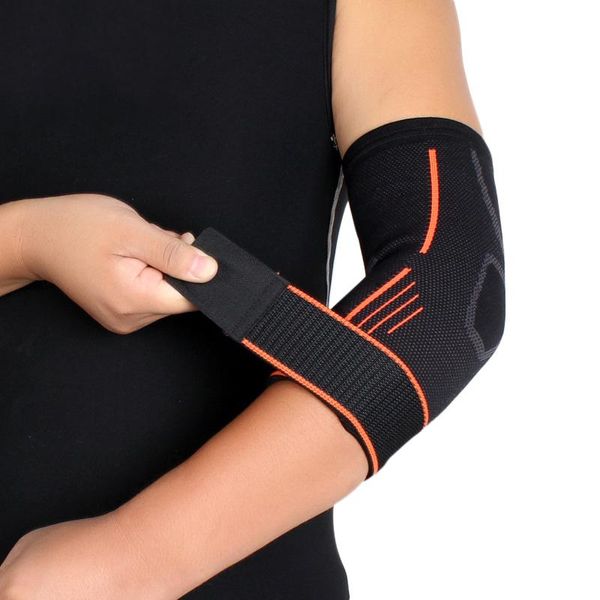 

elbow & knee pads 1 pcs breathable weaving support brace pressurized outdoor strap for sport fitness mck99, Black;gray