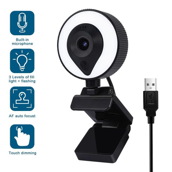 

webcams w21 1080p/2k/4k usb computer webcam with built-in microphone for live streaming video calling conference work online education