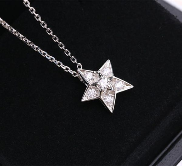

chains ygu82 925 silver zircon star necklace small fresh trend design versatile