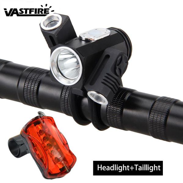 

adjust angle front bicycle light 8000lm 3x xml t6 led 4.2v bike lamp headlight with battery+back tail lights