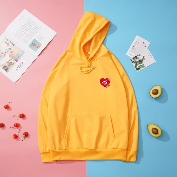 

women's hoodies & sweatshirts hip hop heart men women spring autumn kawaii kpop twice casual sweatshirt pullover streetwear fema, Black