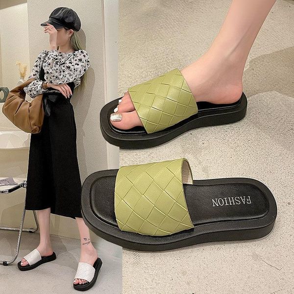 

slippers thick soft sole indoor outdoor wedges women shoes summer sandals slides ladies pretty, Black