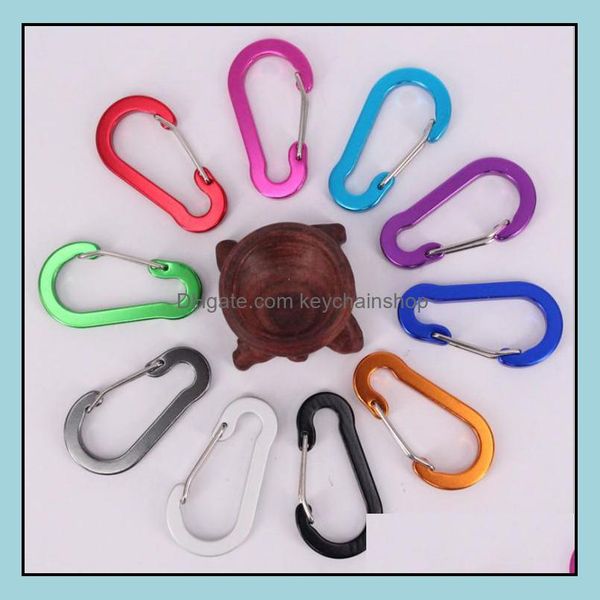 

keychains fashion aessories aluminum alloy carabiner keychain outdoor cam climbing snap clip lock buckle hook diy key ring drop delivery 202, Silver