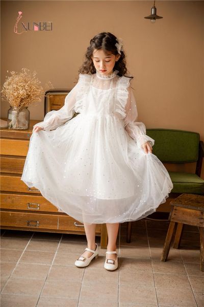 

girl's dresses babyonline 4-14years children girl dress waisted sequins shining stars net yarn fairy princess a-line bud sleeve summer, Red;yellow