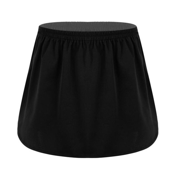 

women's sleepwear women half slips flared curved fake hem elastic waistband short front long back underskirt femme false dress shirt pe, Black;red