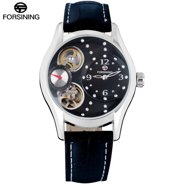 

clocks skeleton leather brand luxury car mechanical men relogio masculino, Slivery;brown