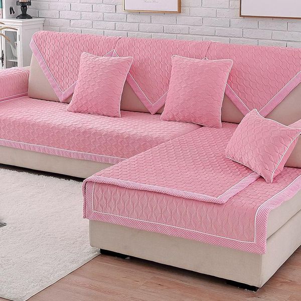 

chair covers arrival solid color soft thicken flannel quilted sofa towel warm plush cover anti-slip couch floor for mat