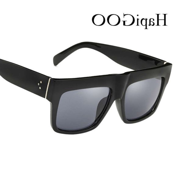 

sunglasses fashionable sun frames square kim hapigoo brand designer famous kardashian celebrity italy sunglasses women vintage flat sun glas, Black