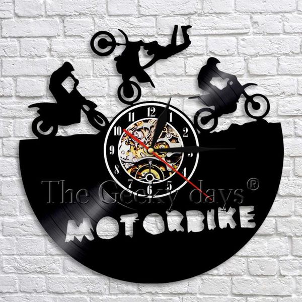 

wall clocks 1piece motorbike record clock bike art 3d motorcycle watches decor unique gift idea for men