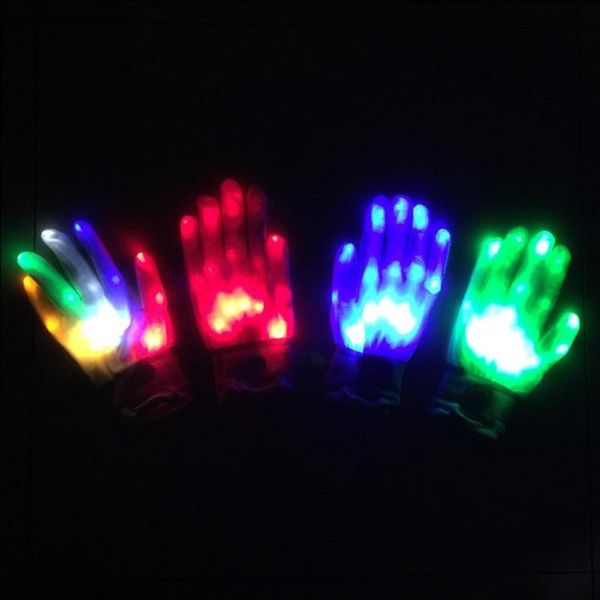 

party decoration 1pc luminous glove colorful supplies led halloween neon guantes glowing for stage