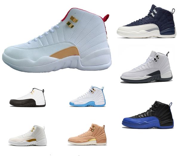 

shoes sneakers 12s game royal bumblebee gs cny michigan gym red white grey trainers designer sneaker 7-13