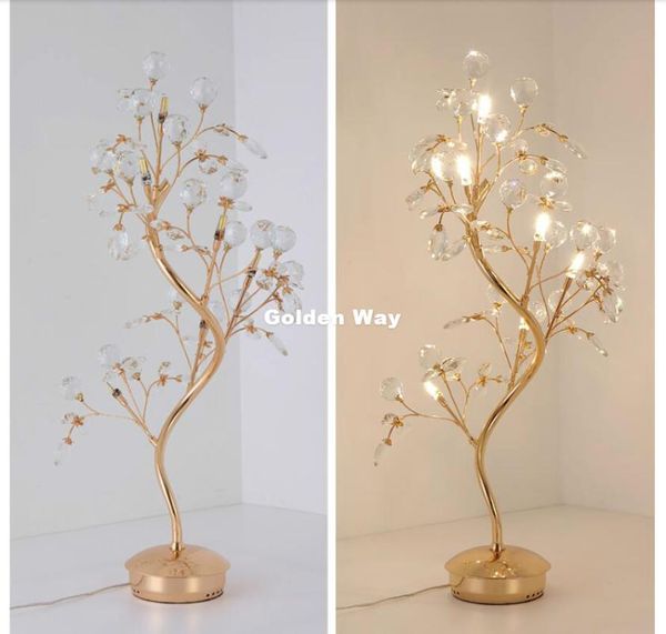 

table lamps modern crystal bedside lamp d50cm h78cm g4 floral nordic k9 luxury decoration
