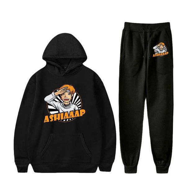 

men's hoodies & sweatshirts atta halilintar merch two piece set hoodie+jogger pant harajuku streetwear social media star fashion clothe, Black