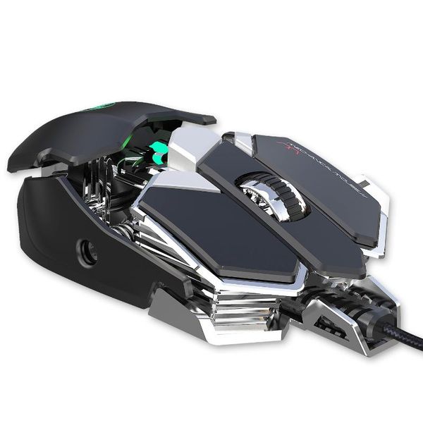 

mechanical gaming mouse 9-key professional gamer wired lighting cool programmable 6400dpi mice