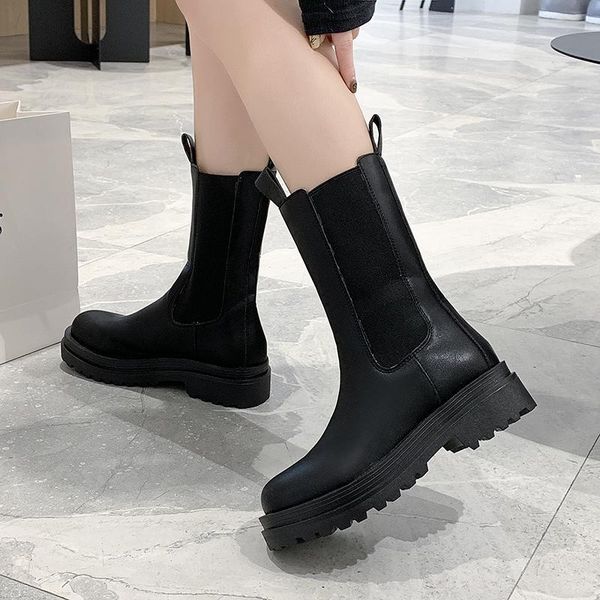 

boots women casual fashion winter warm heel comfortable heightening, Black