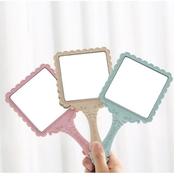 

party favor carved handle mirrors beauty salon hand-held portable romantic vintage hand hold cosmetic mirror dresser gift