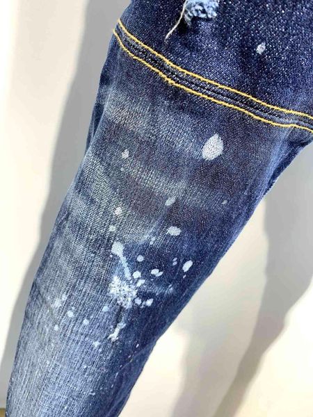 

men's jeans 2021 brand of fashionable european and american casual ,high-grade washing, pure hand grinding, quality optimization l 61oa, Blue