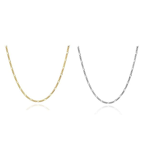 

chains men's women's fashion neck golden silver-color stainless steel necklaces fine simple couple metal chokers classic jewelry