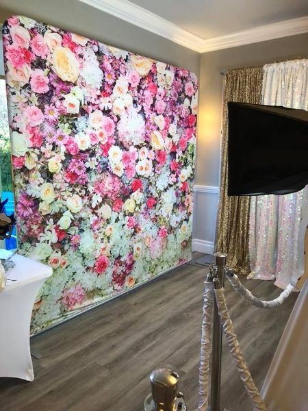 

party decoration flower type portable po booth backdrop display stand