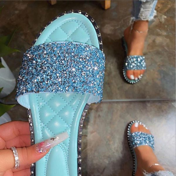 

sandals women 2021 summer part ladies shoes soft outdoor casual mujer bling low heels femme slippers peep toe, Black