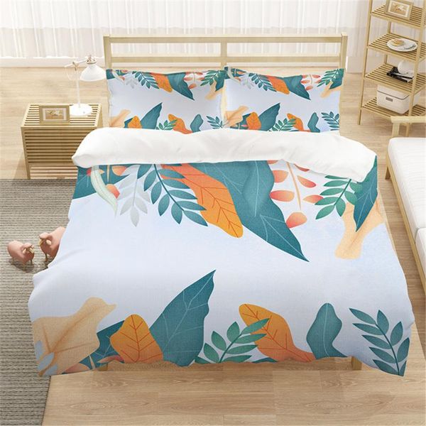 

bedding sets tropical leaves pattern duvet cover set king  full twin size bed luxury