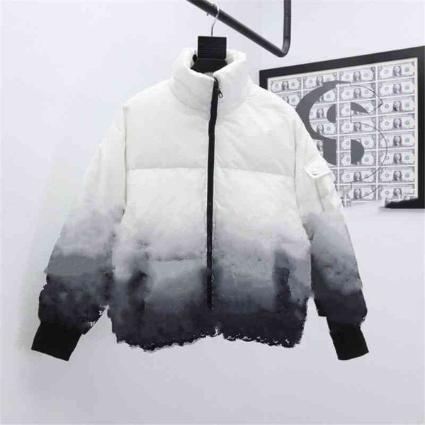 

2021 european station full printed down jacket letter coat, Black