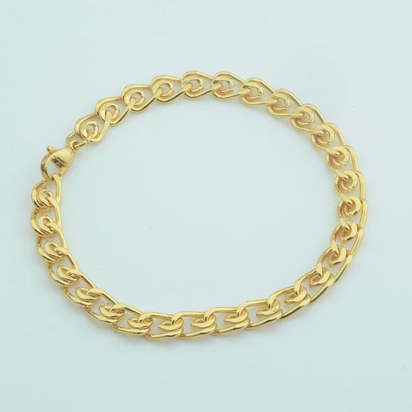 

color 6mm 20cm men womens yellow rose white gold curb snail bracelet chain link,, Black