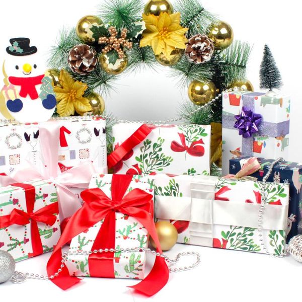 

10sheet arrived christmas wrapping paper craft gift wrap stickers scrapbooking 50x70cm origami papier other arts and crafts