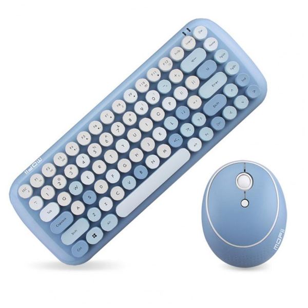 

keyboard mouse combos 1 set wireless 2.4g candy color mixed roud keycap and comb for lapnotebook pc girls gift