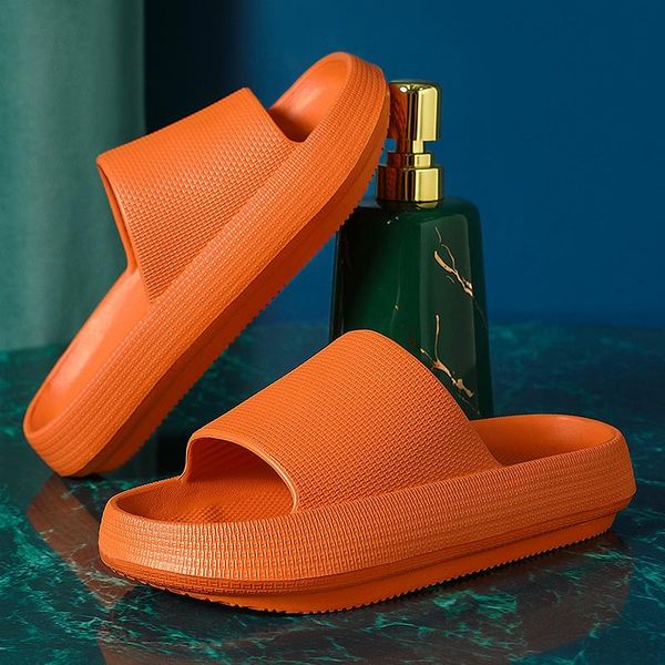 

women's home slippers platform summer indoor shoes fashion 2021 couple solid color non slip slipper female outdoor bath, Black