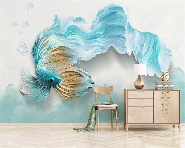 

wallpapers drop custom wallpaper living room bedroom modern abstract blue peacock tv background wall 3d mural