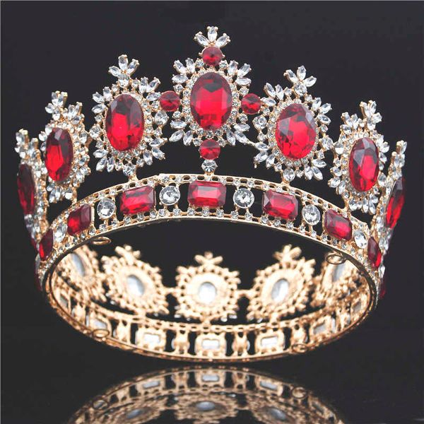 Barocco Grande Tiara Corona Strass Cristallo Grande Diadema Nuziale Gioielli per capelli da sposa Diademi e corone Copricapo Ornamenti per capelli X0625