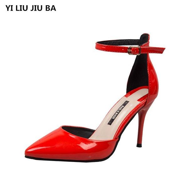 

dress shoes wummer sandals women super high heels woman pointed toe ankle strap thin derss party pumps mujer p244, Black