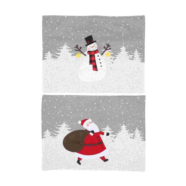 

mats & pads 2 pcs christmas placemat xmas dinner table bowl mat decor