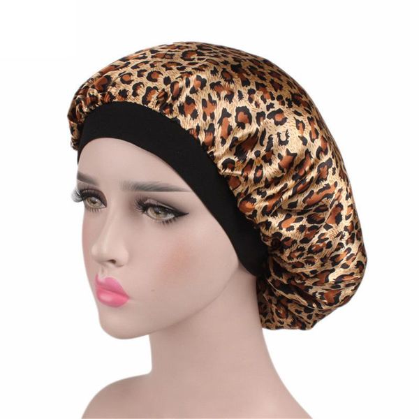 

shower caps hair satin bonnet for sleeping cap silk women fashion night sleep head cover wide elastic band